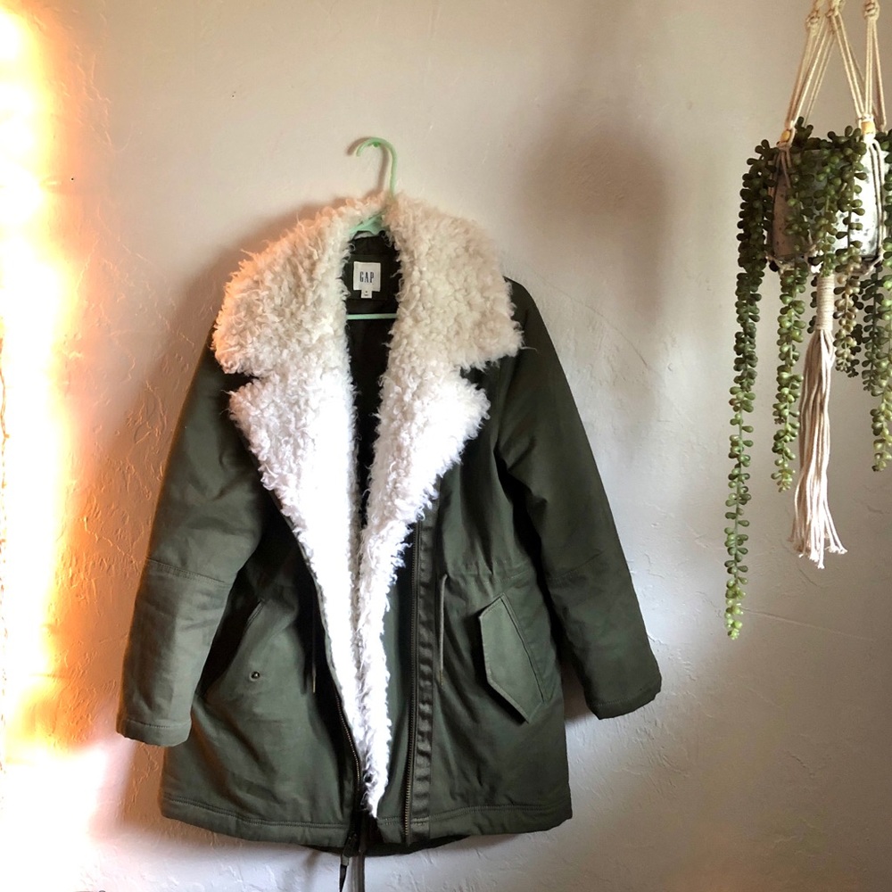 Dark Green Jacket w/ Faux Fur Lining